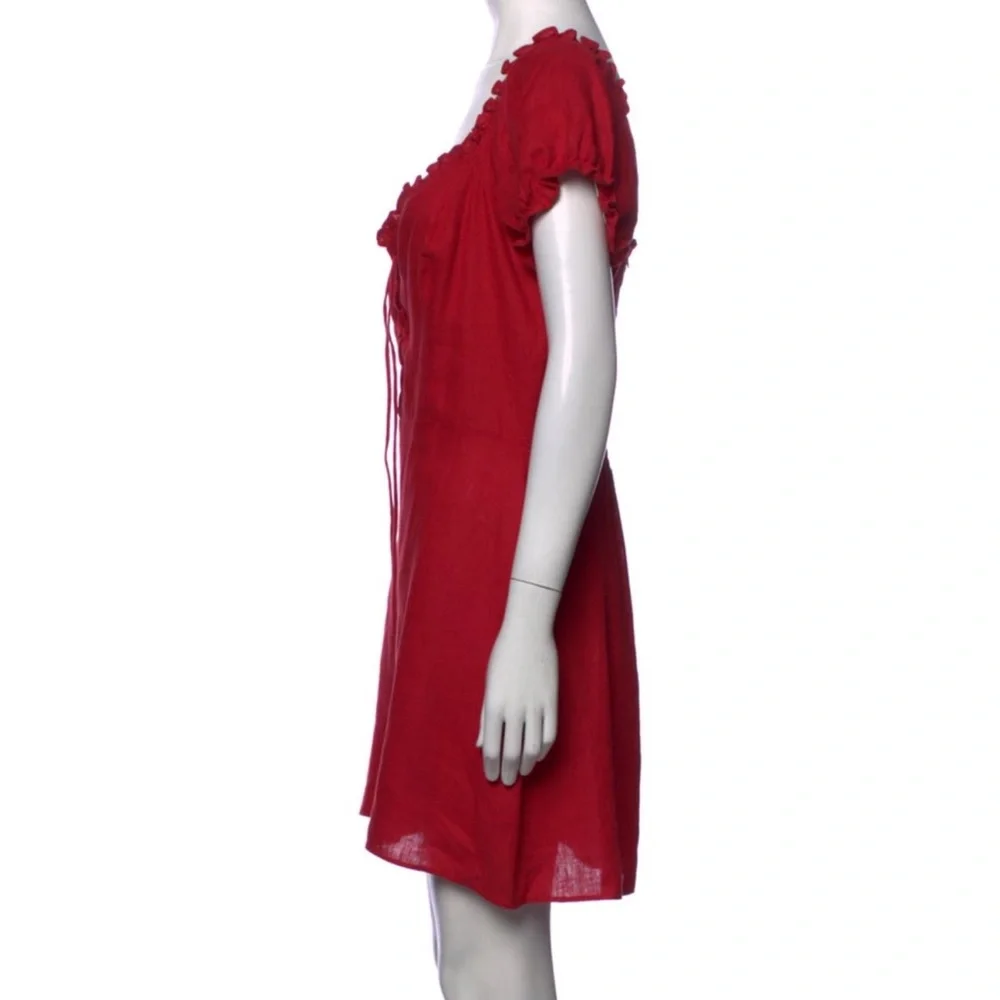 Reformation Red Linen Mini Dress - Picture 4 of 9